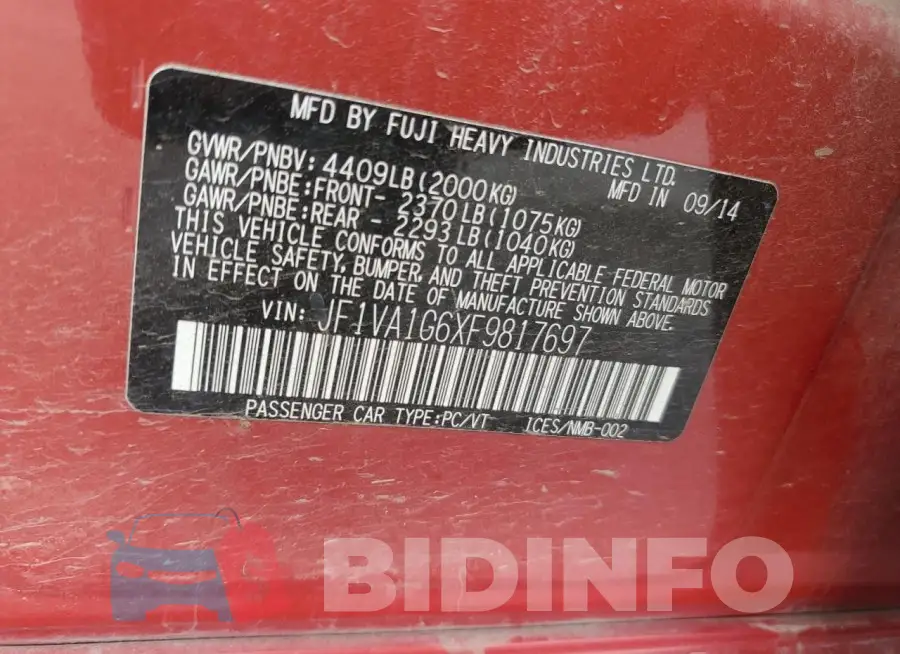 JF1VA1G6XF9817697 Photo# 12