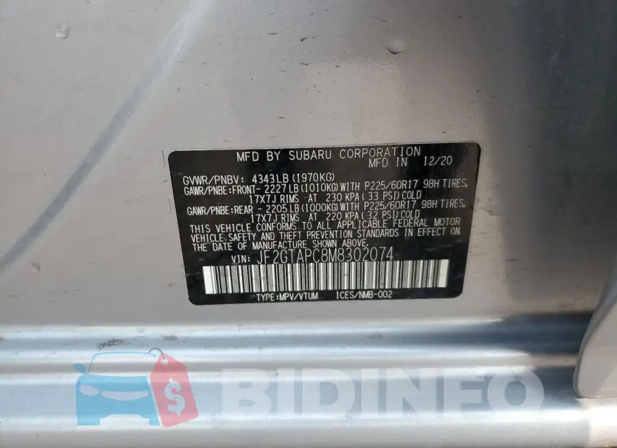 JF2GTAPC8M8302074 Photo# 12