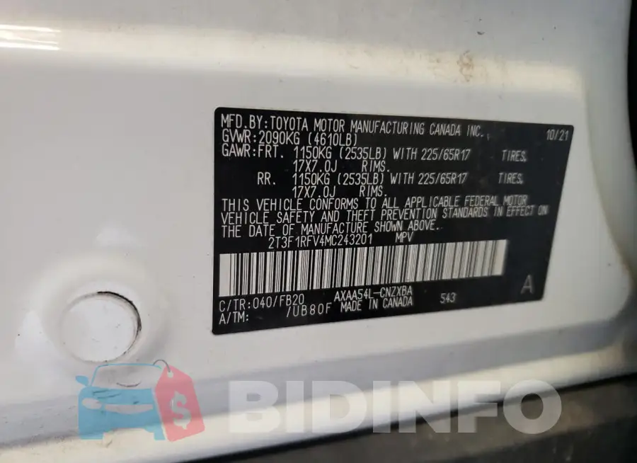 2T3F1RFV4MC243201 Photo# 14