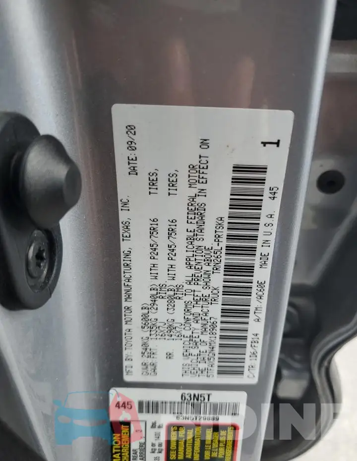 5TFAX5GN4MX189067 Photo# 12