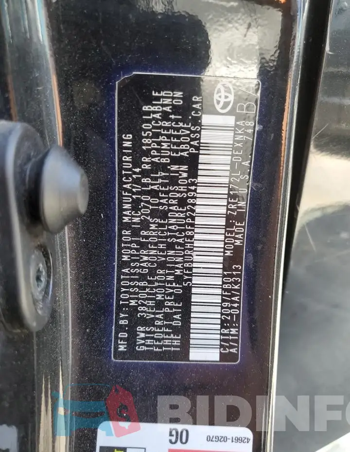 5YFBURHE8FP228943 Photo# 12