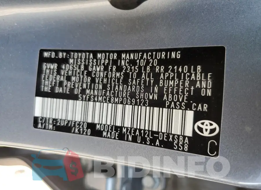 5YFS4MCE8MP069123 Photo# 13