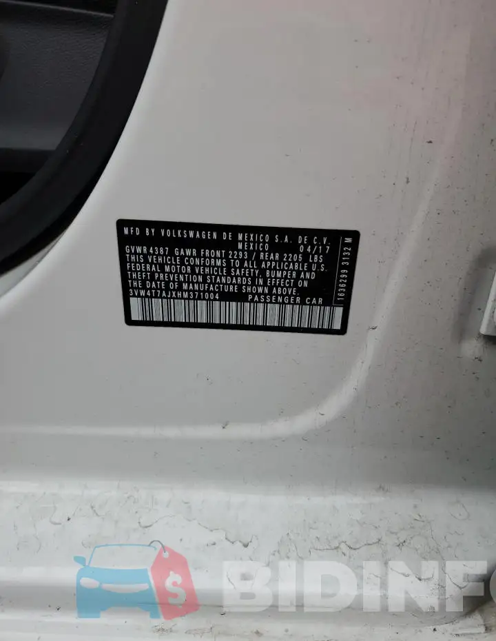 3VW4T7AJXHM371004 Photo# 12