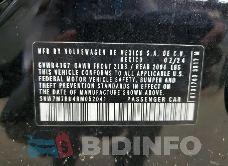 3VW7M7BU4RM052041 Photo# 12