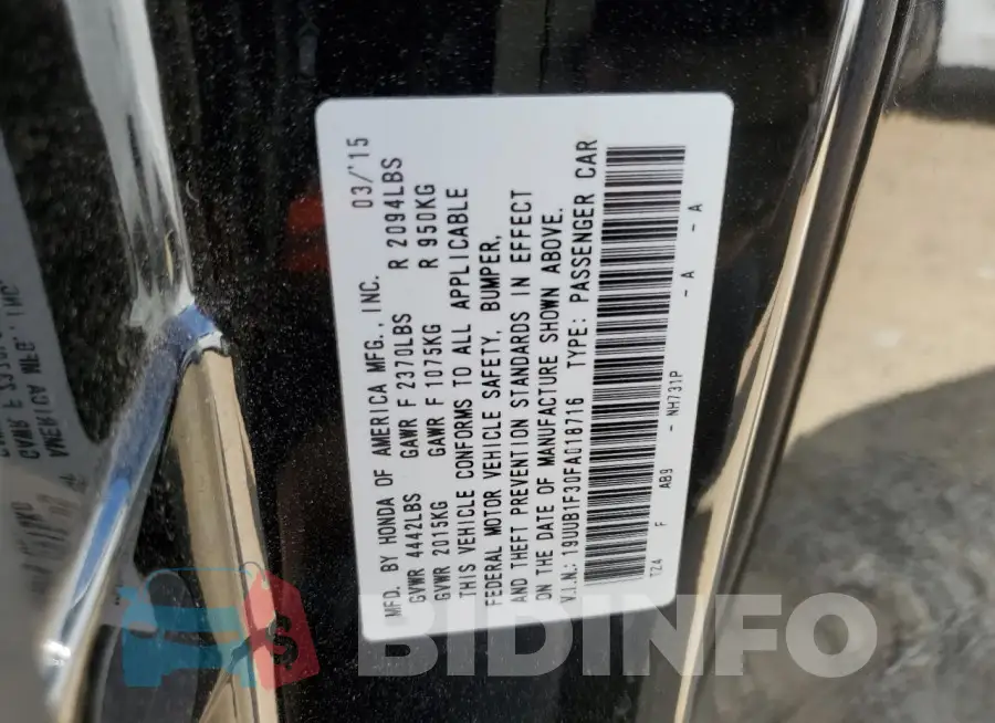 19UUB1F30FA018716 Photo# 12