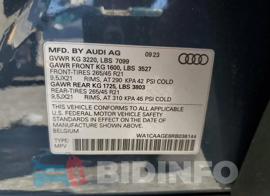 WA1CAAGE8RB036144 Photo# 13