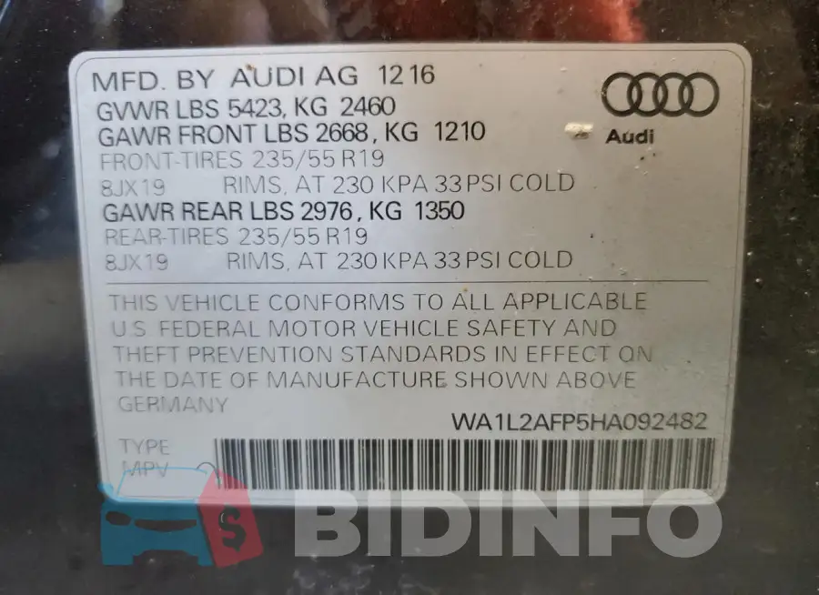 WA1L2AFP5HA092482 Photo# 14
