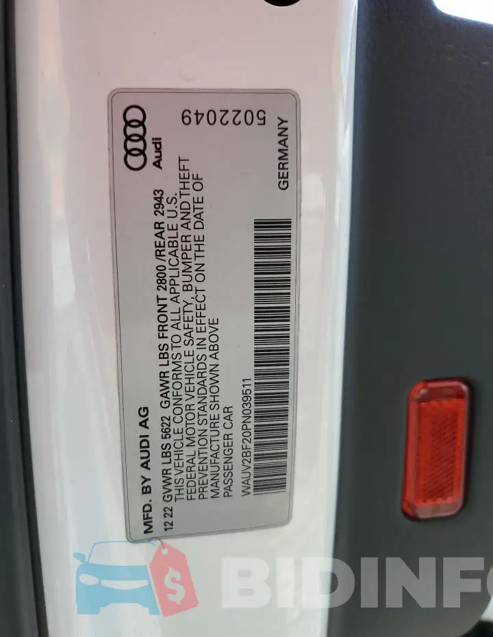 WAUV2BF20PN039511 Photo# 13