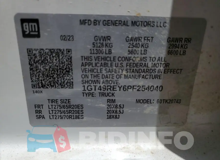 1GT49REY6PF254040 Photo# 12