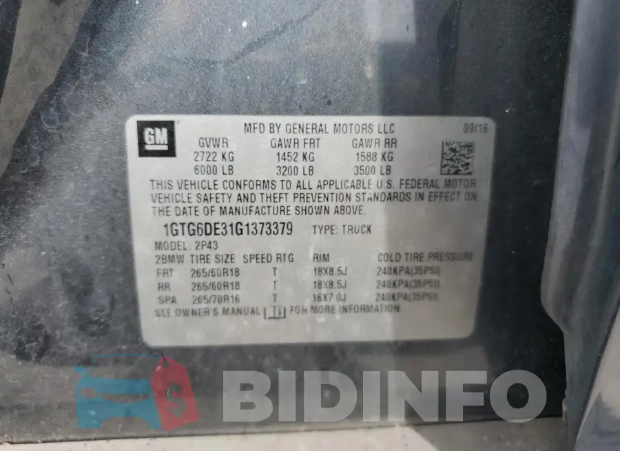 1GTG6DE31G1373379 Photo# 13