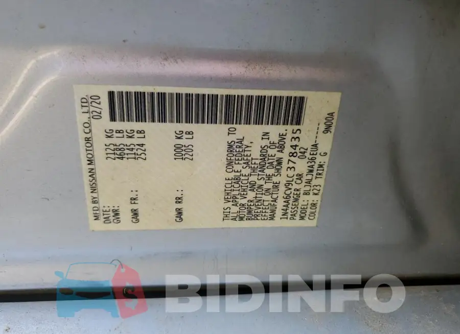 1N4AA6CV9LC378435 Photo# 12