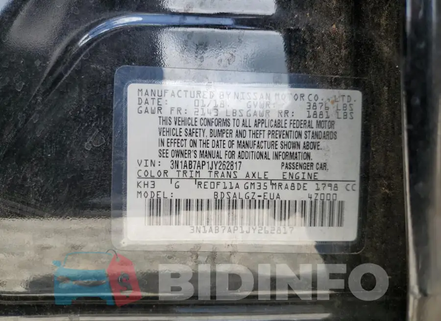 3N1AB7AP1JY262817 Photo# 12