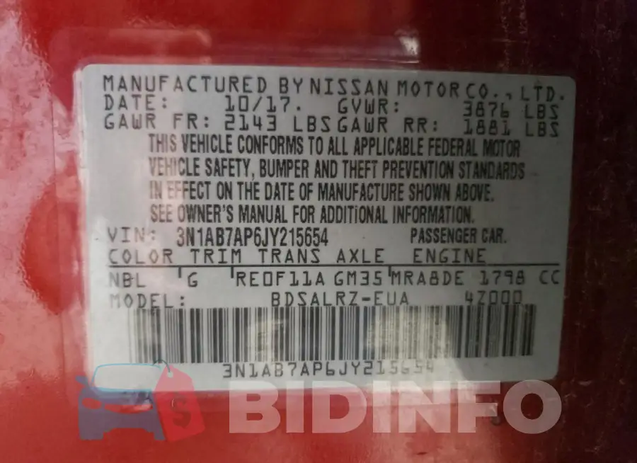 3N1AB7AP6JY215654 Photo# 12