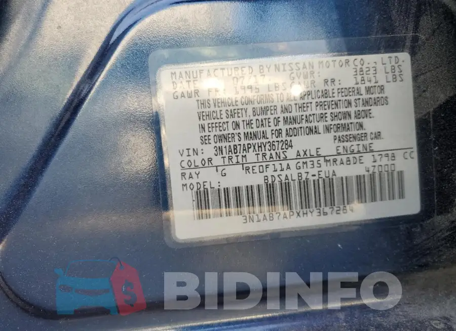 3N1AB7APXHY367284 Photo# 12