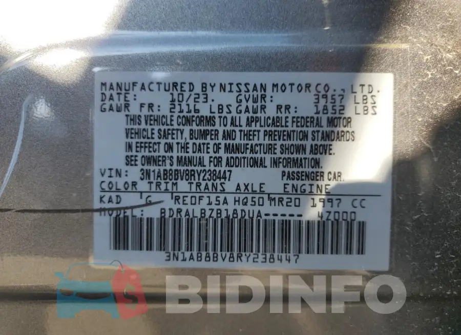3N1AB8BV8RY238447 Photo# 13