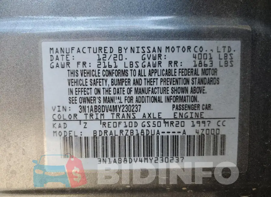 3N1AB8DV4MY230237 Photo# 13