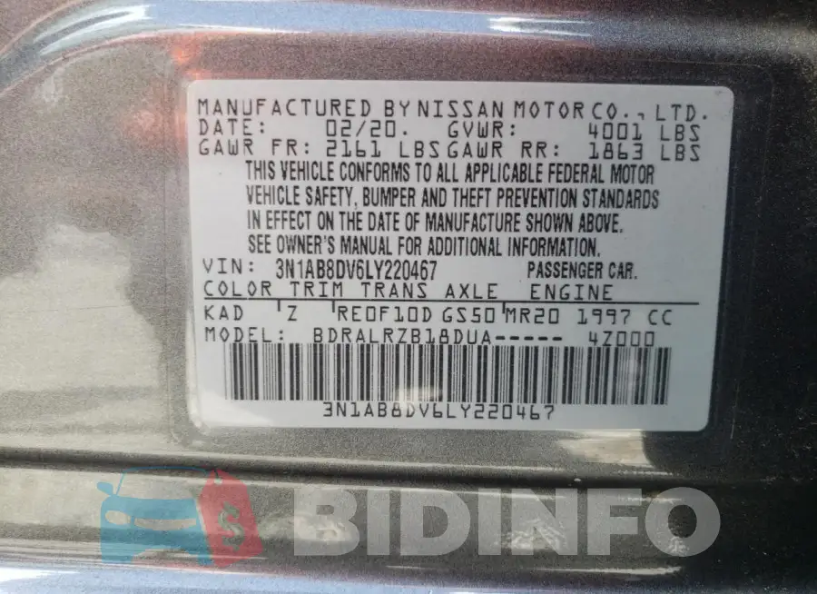 3N1AB8DV6LY220467 Photo# 12