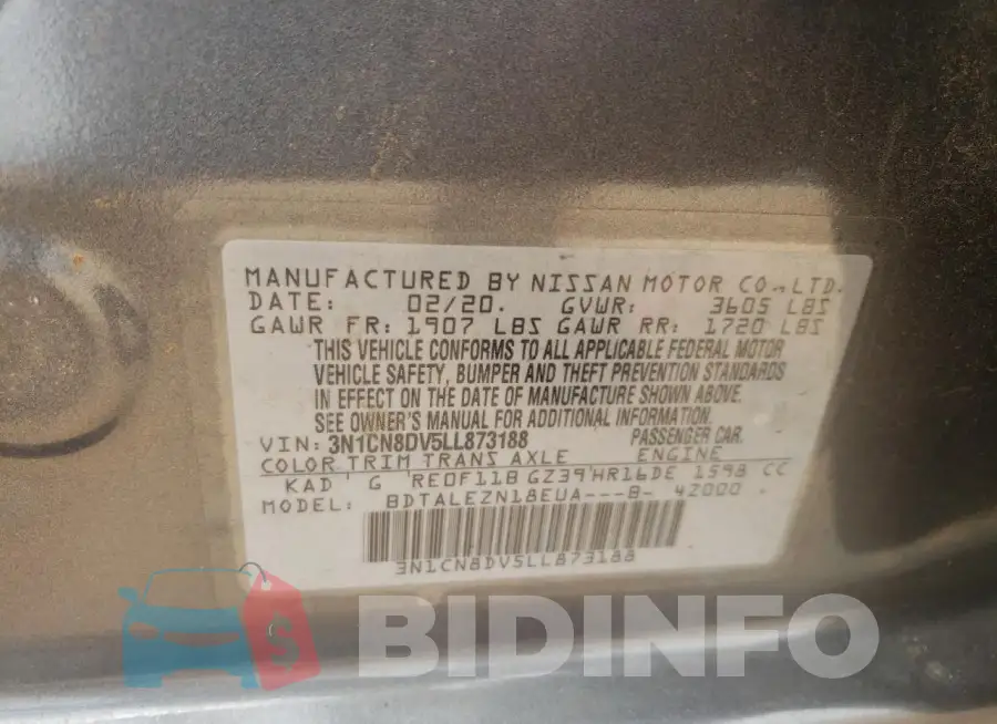 3N1CN8DV5LL873188 Photo# 12