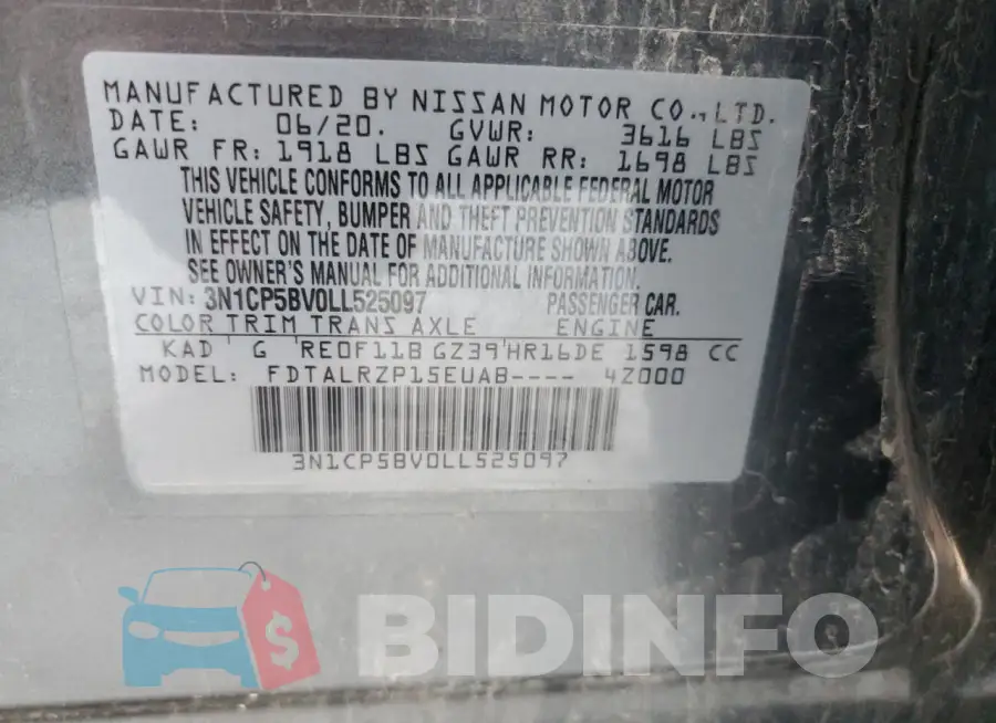 3N1CP5BV0LL525097 Photo# 12
