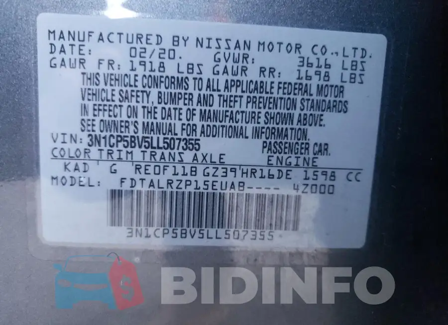3N1CP5BV5LL507355 Photo# 12