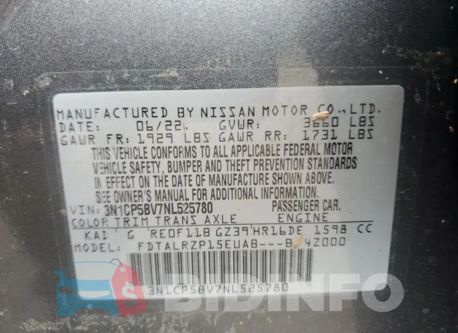 3N1CP5BV7NL525780 Photo# 13