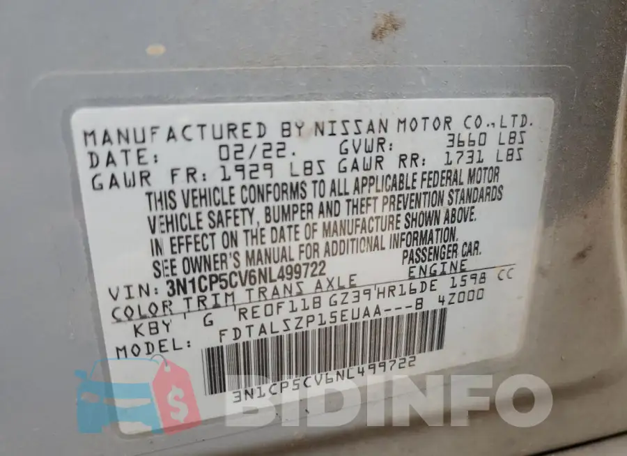 3N1CP5CV6NL499722 Photo# 13