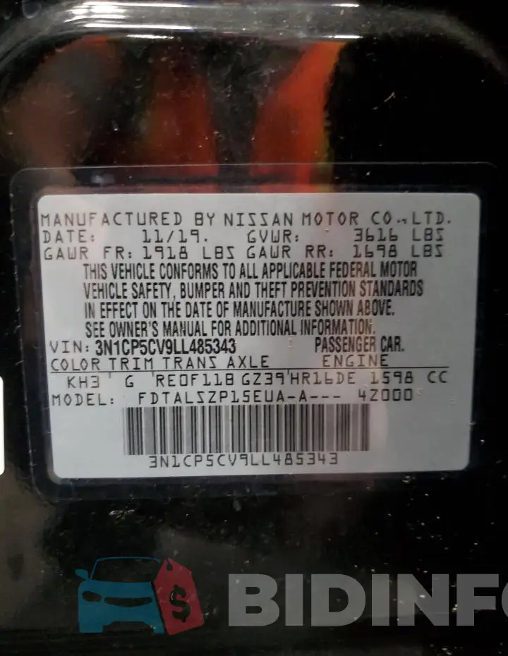 3N1CP5CV9LL485343 Photo# 12