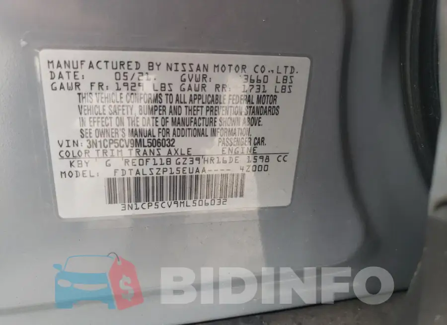 3N1CP5CV9ML506032 Photo# 14