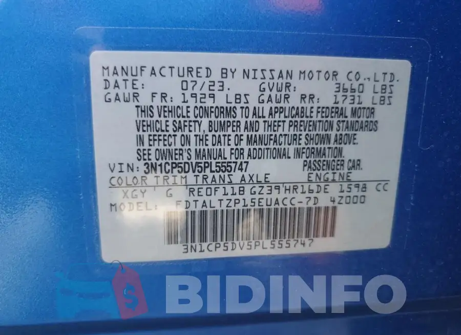 3N1CP5DV5PL555747 Photo# 12