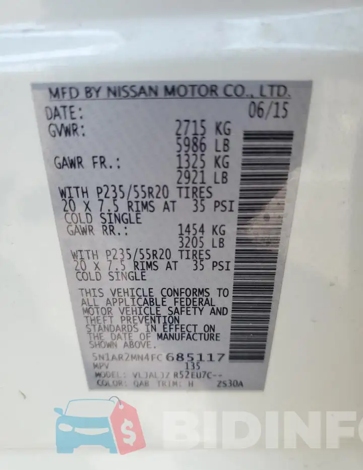 5N1AR2MN4FC685117 Photo# 13