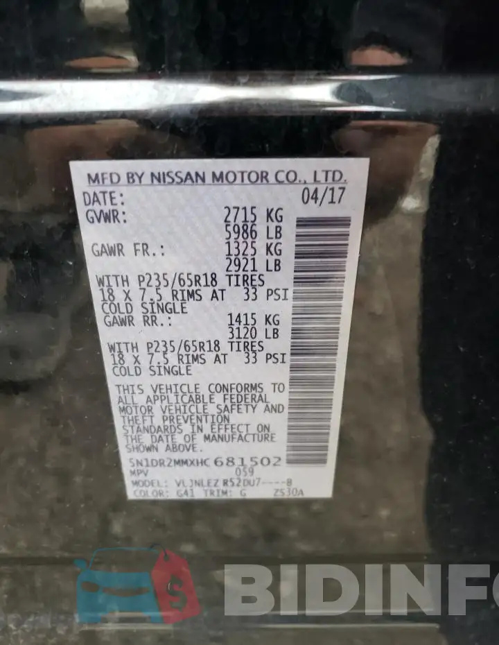 5N1DR2MMXHC681502 Photo# 13
