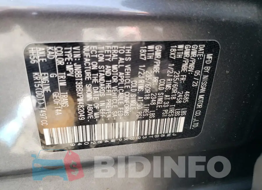 JN8BT3BBXPW482049 Photo# 13