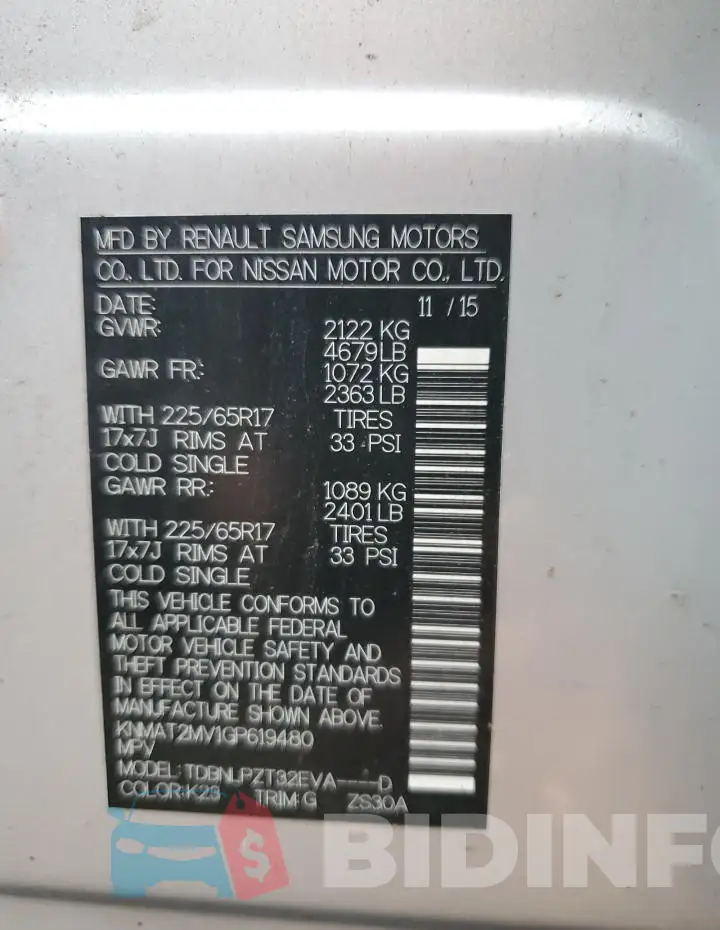 KNMAT2MV1GP619480 Photo# 13