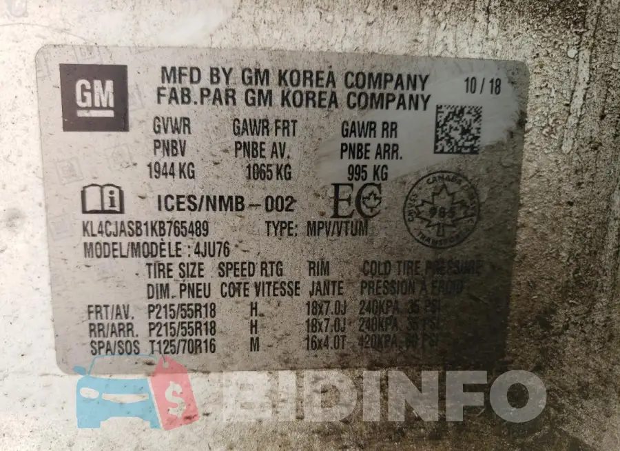 KL4CJASB1KB765489 Photo# 14