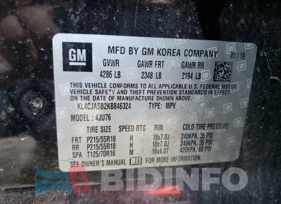 KL4CJASB2KB846324 Photo# 13