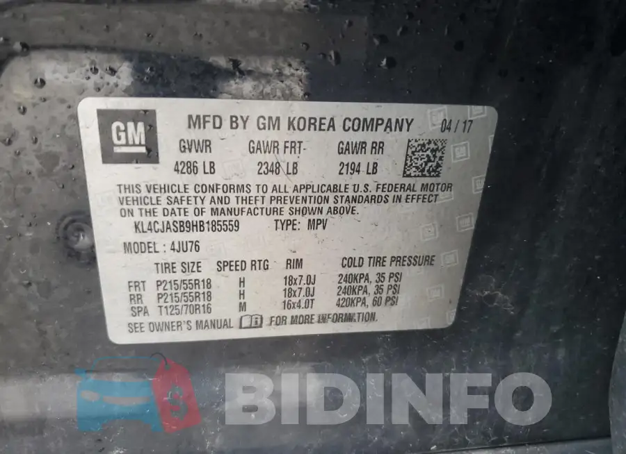 KL4CJASB9HB185559 Photo# 13