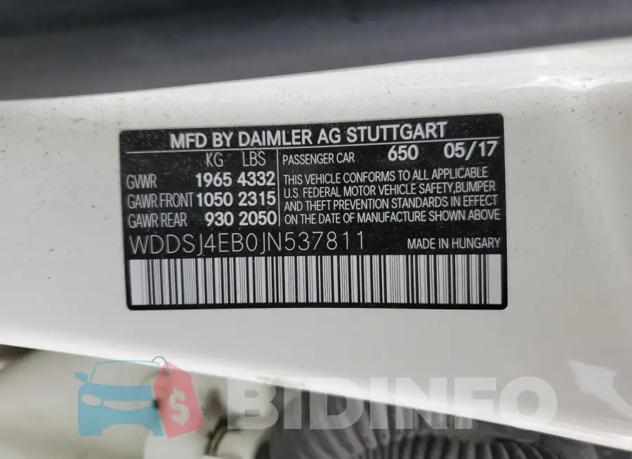 WDDSJ4EB0JN537811 Photo# 12
