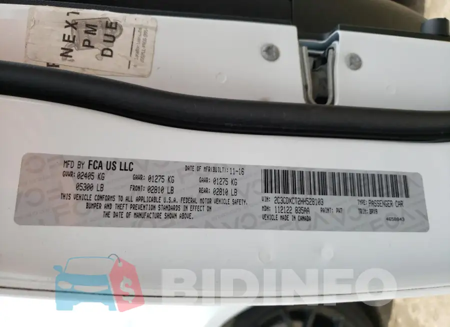 2C3CDXCT2HH528103 Photo# 12