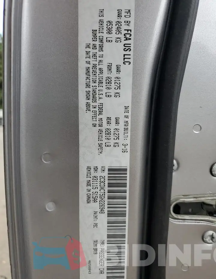 2C3CDXCT5GH226948 Photo# 13