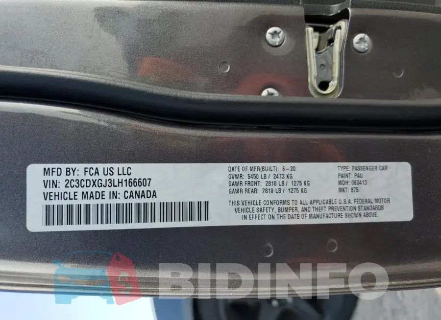 2C3CDXGJ3LH166607 Photo# 12