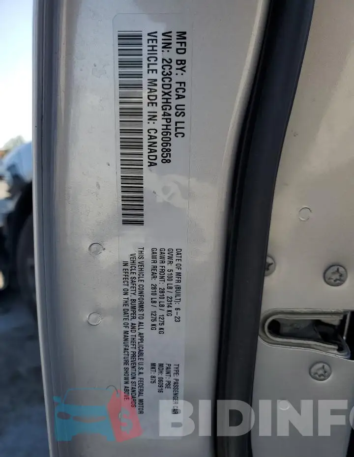 2C3CDXHG4PH606858 Photo# 12