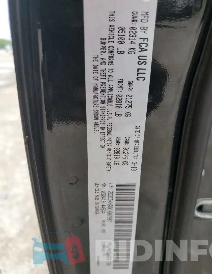 2C3CDXHG6KH607907 Photo# 12