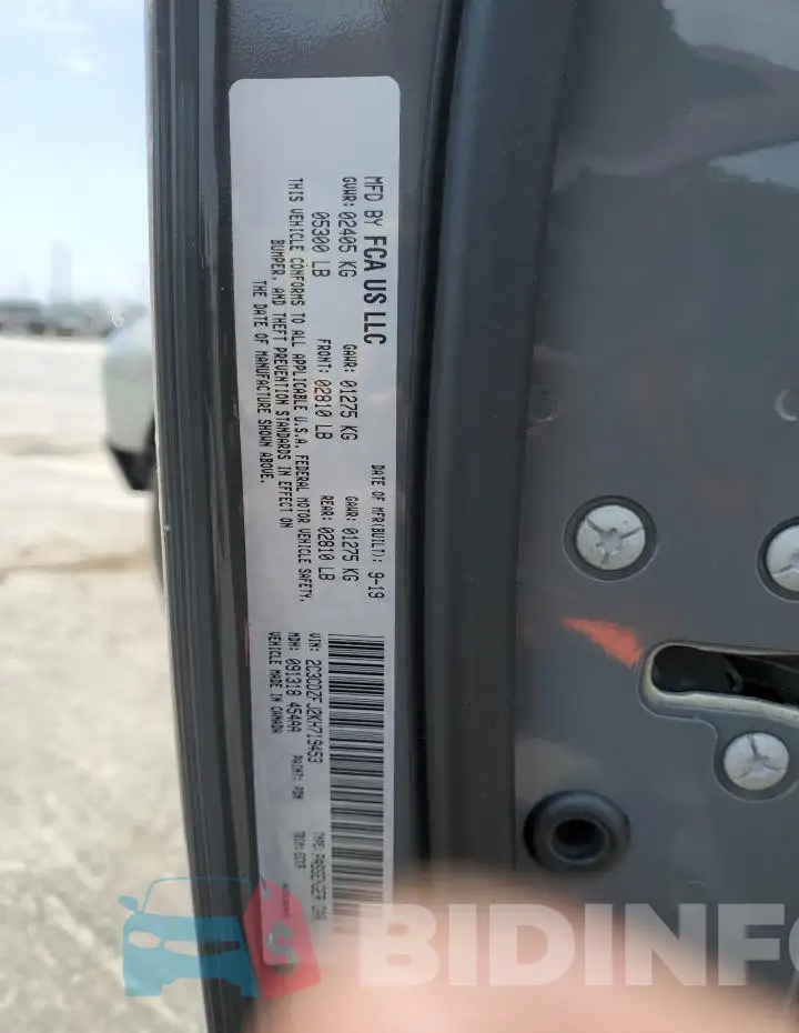 2C3CDZFJ2KH719453 Photo# 13