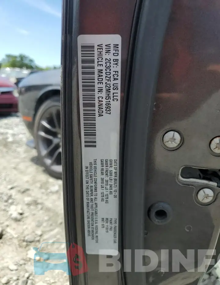 2C3CDZFJ2MH516937 Photo# 12