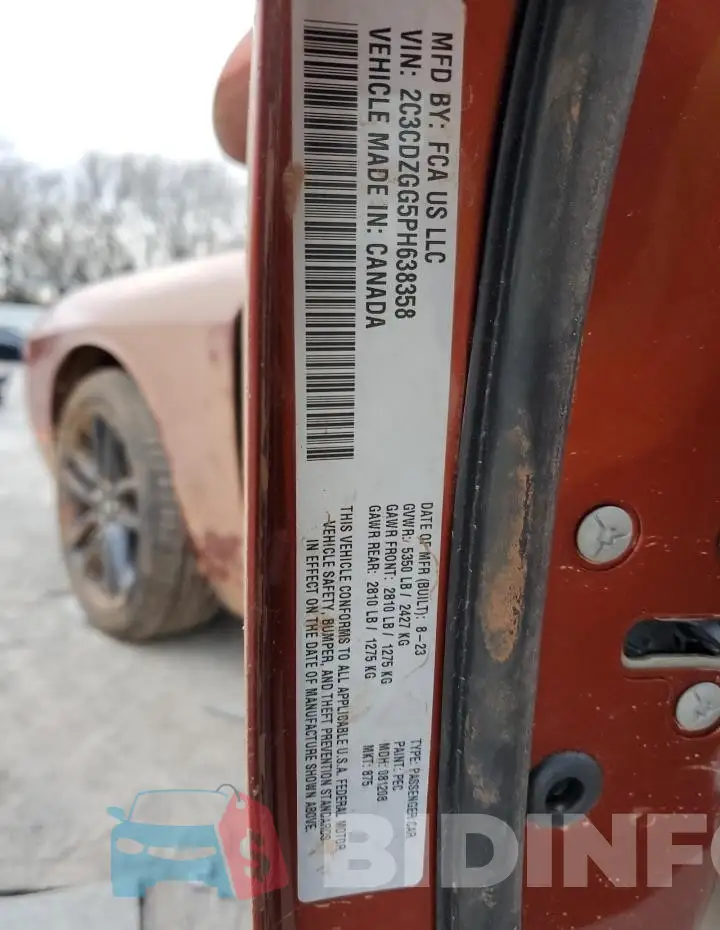 2C3CDZGG5PH638358 Photo# 12