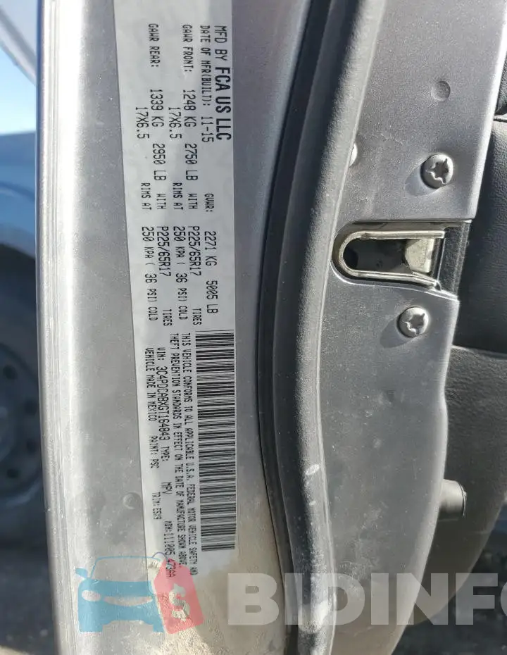 3C4PDCABXGT164843 Photo# 13