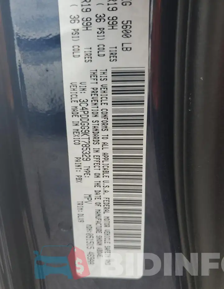 3C4PDDGG9KT785329 Photo# 13