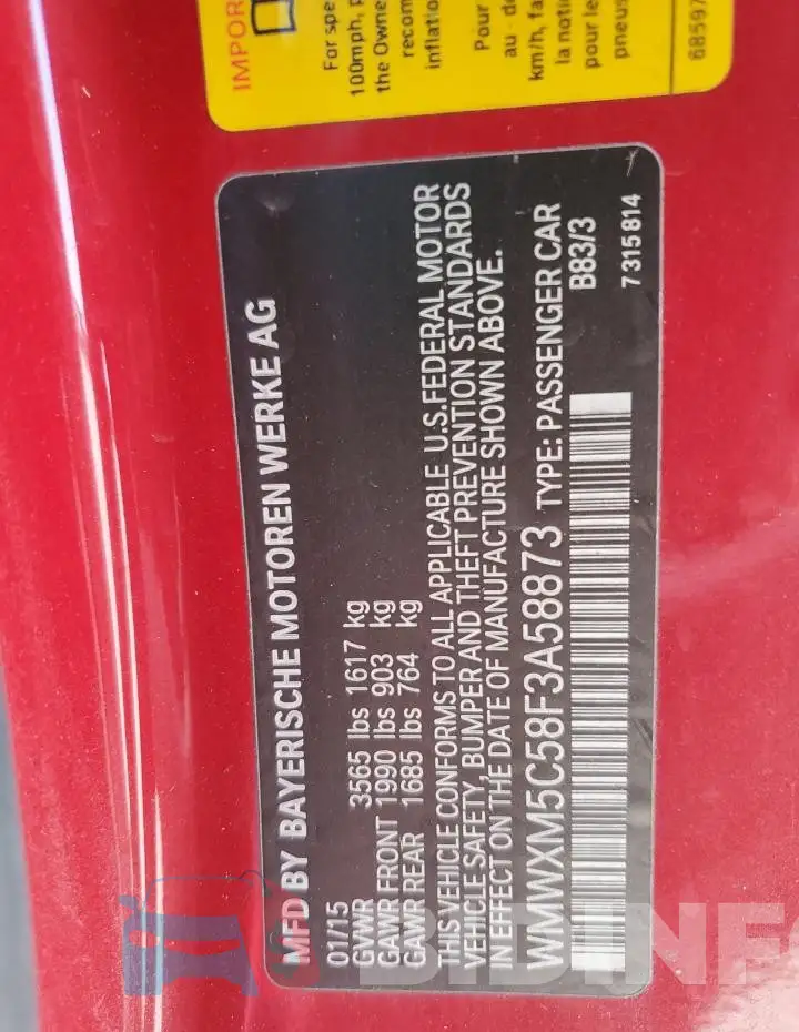 WMWXM5C58F3A58873 Photo# 12