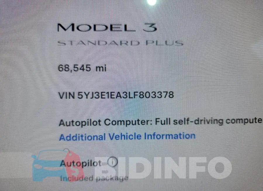 5YJ3E1EA3LF803378 Photo# 9
