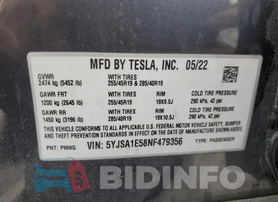 5YJSA1E58NF479356 Photo# 12